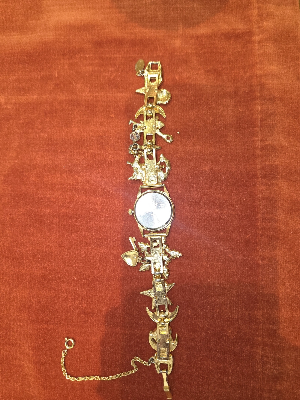 NWB VTG Kirks Folly Sun Stars Moon Fairy Gold-Tone Charm Bracelet Watch - Picture 5 of 7